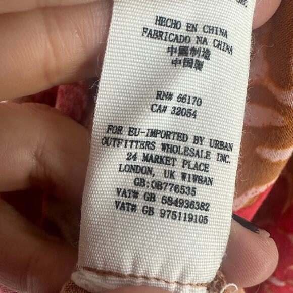 Free people forget me not kimono cardigan size small red floral brunch cover up - Picture 8 of 11